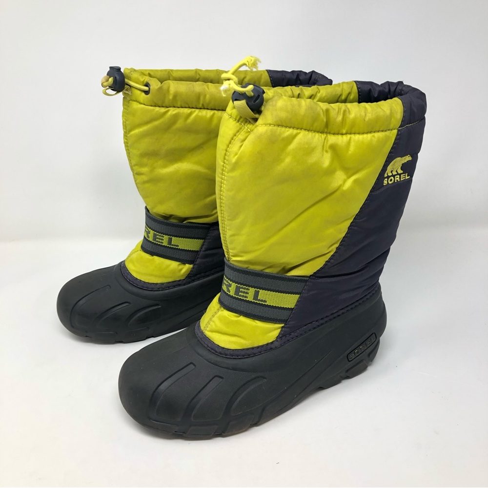 Sorel 4 boy girl winter boots liner nylon green warm